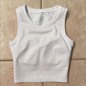 White Ribbed Tank Top